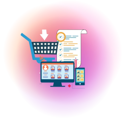 Copywriting Services A computer monitor and a shopping cart